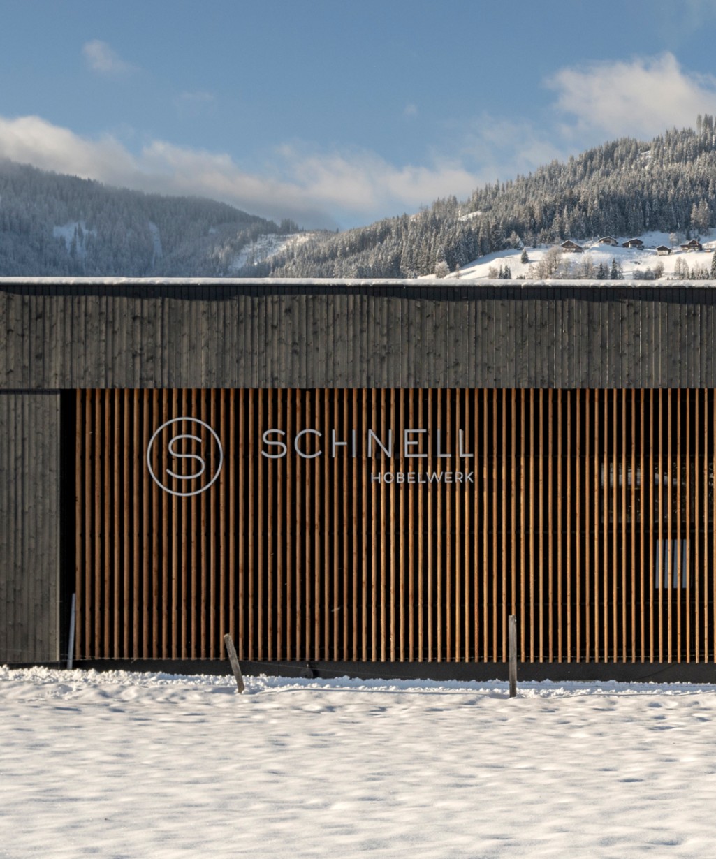 Aussenansicht am Hobekwerk Holz Schnell in Flachau © Lorenz Masser Fotografie