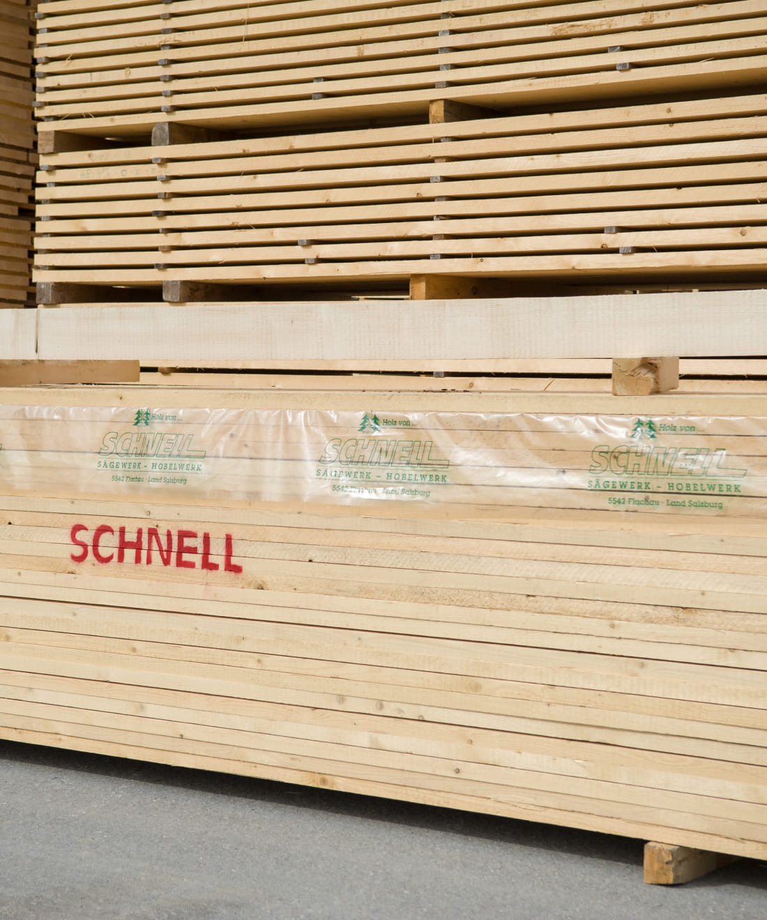 Detailaufnahme Bauholz von Holz Schnell © Christine Höflehner